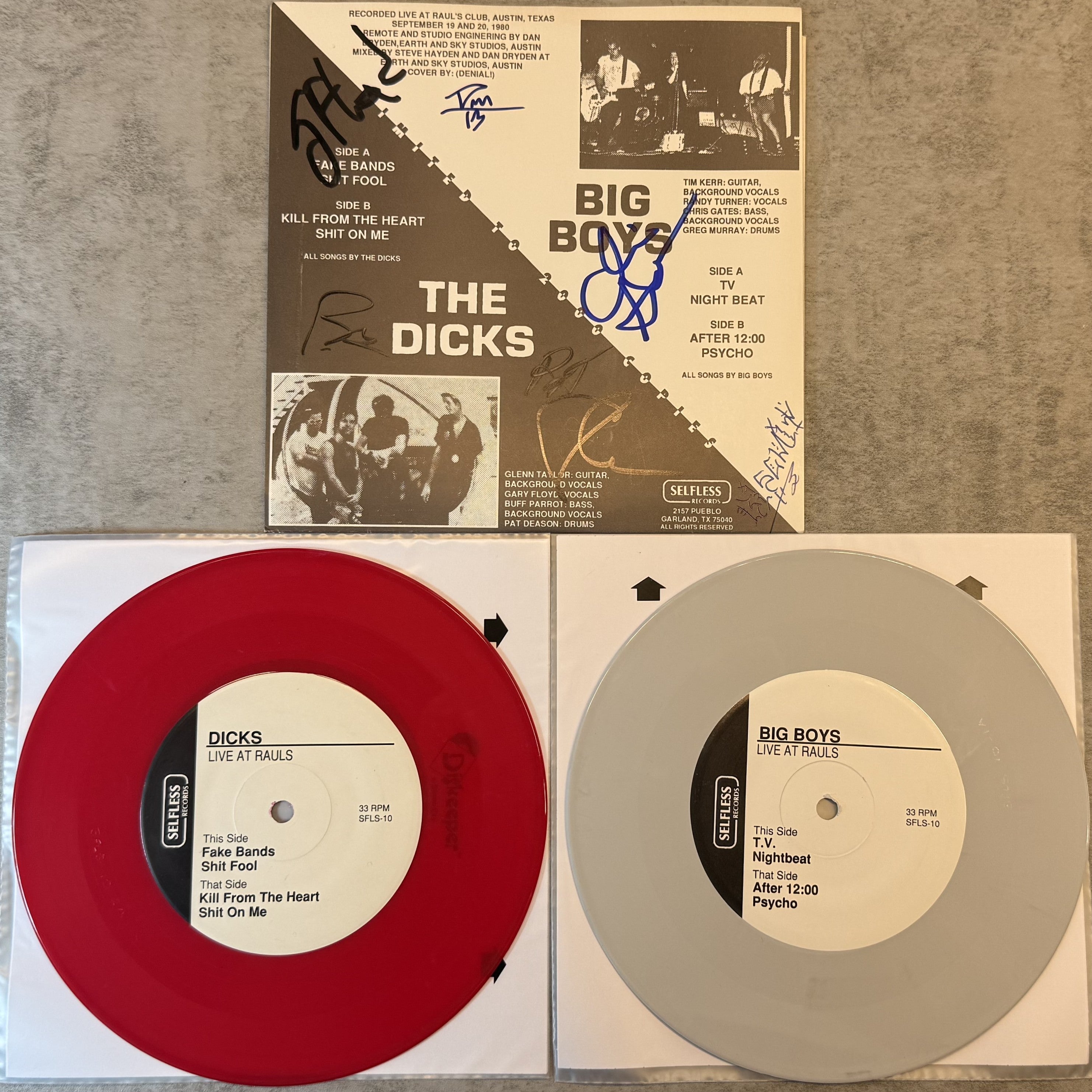 AUTOGRAPHED Big Boys And The Dicks Recorded Live At Raul's Club - 1992 NM/EX