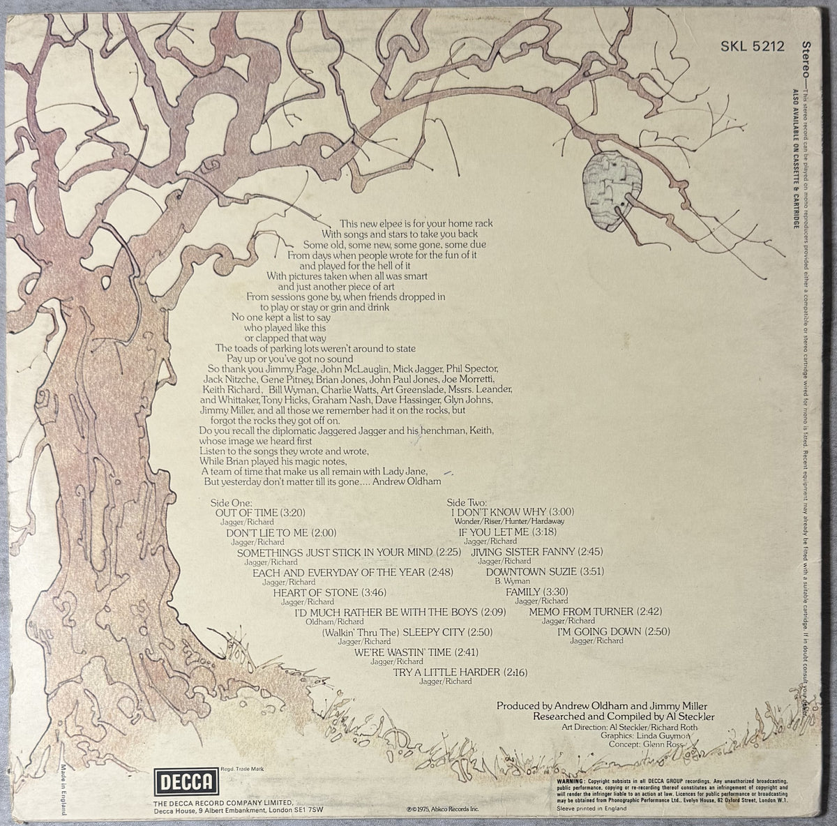 The Rolling Stones - Metamorphosis - 1975 UK First Press G+/VG (see description)