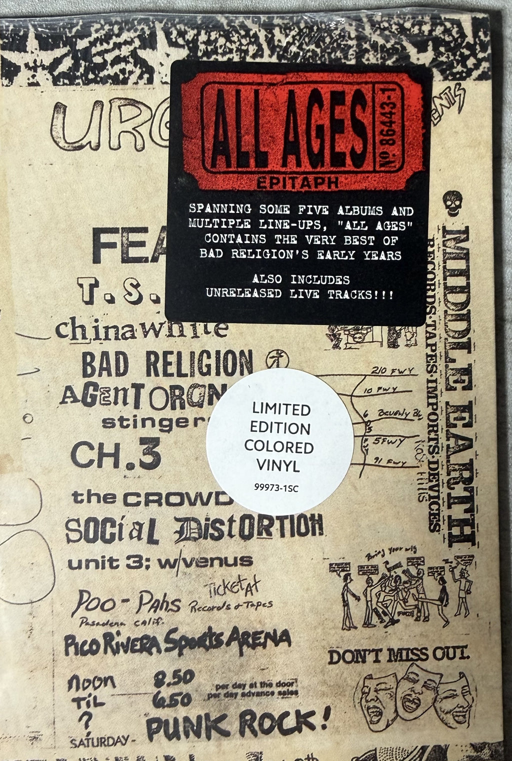 Bad Religion - All Ages - SEALED/NM Ltd Edtn 1,000 Pressed on Buttercream Vinyl