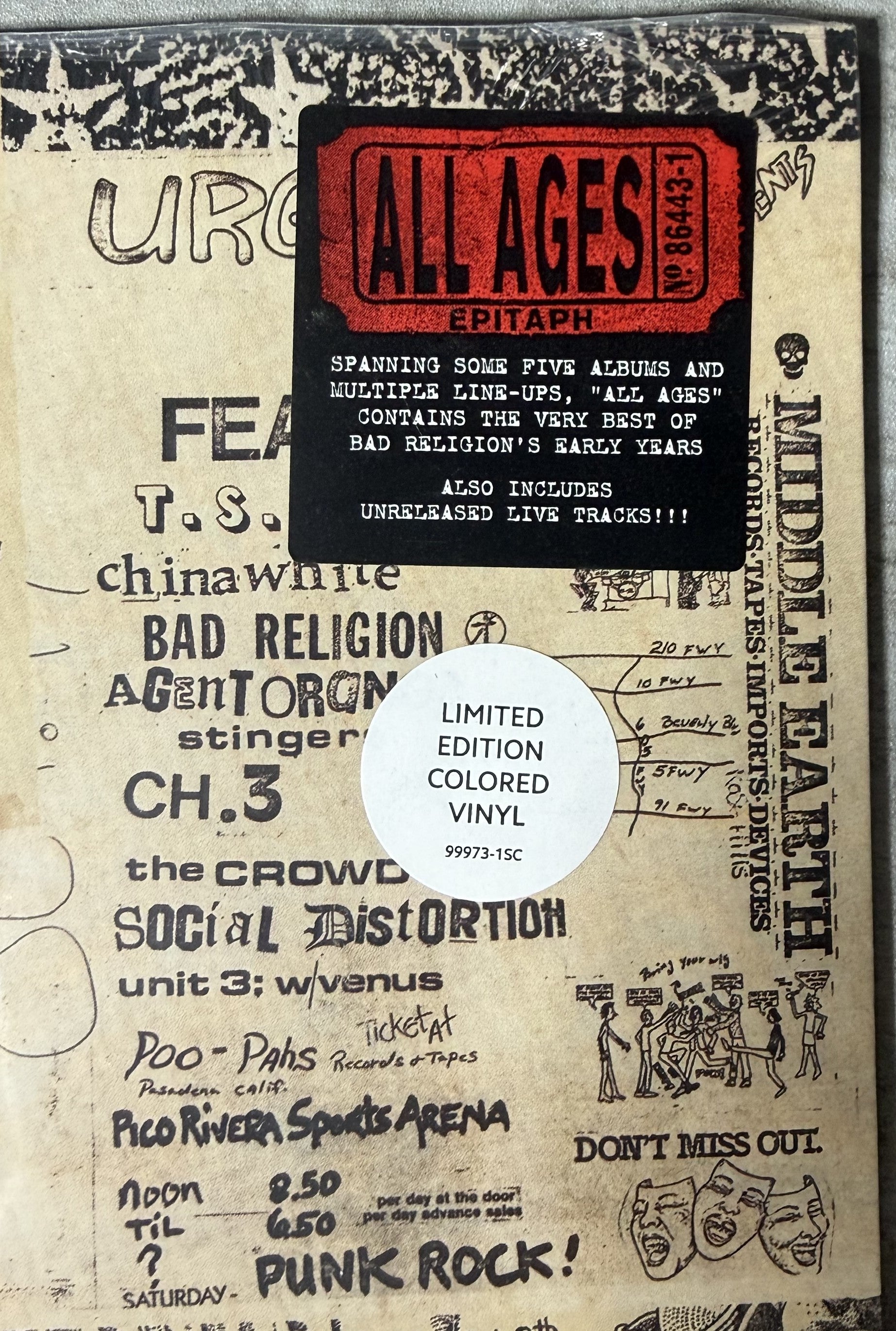 Bad Religion - All Ages - SEALED/NM Ltd Edtn 1,000 Pressed on Buttercream Vinyl