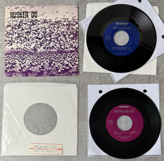 Husker Du 2-pack of 7" singles - Eight Miles High & Makes No Sense At All 1984/85 VG+ vinyl