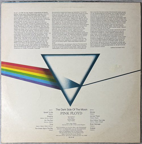 **East German** Pink Floyd - The Dark Side Of The Moon 1979 VG/VG