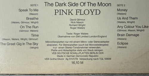 **East German** Pink Floyd - The Dark Side Of The Moon 1979 VG/VG