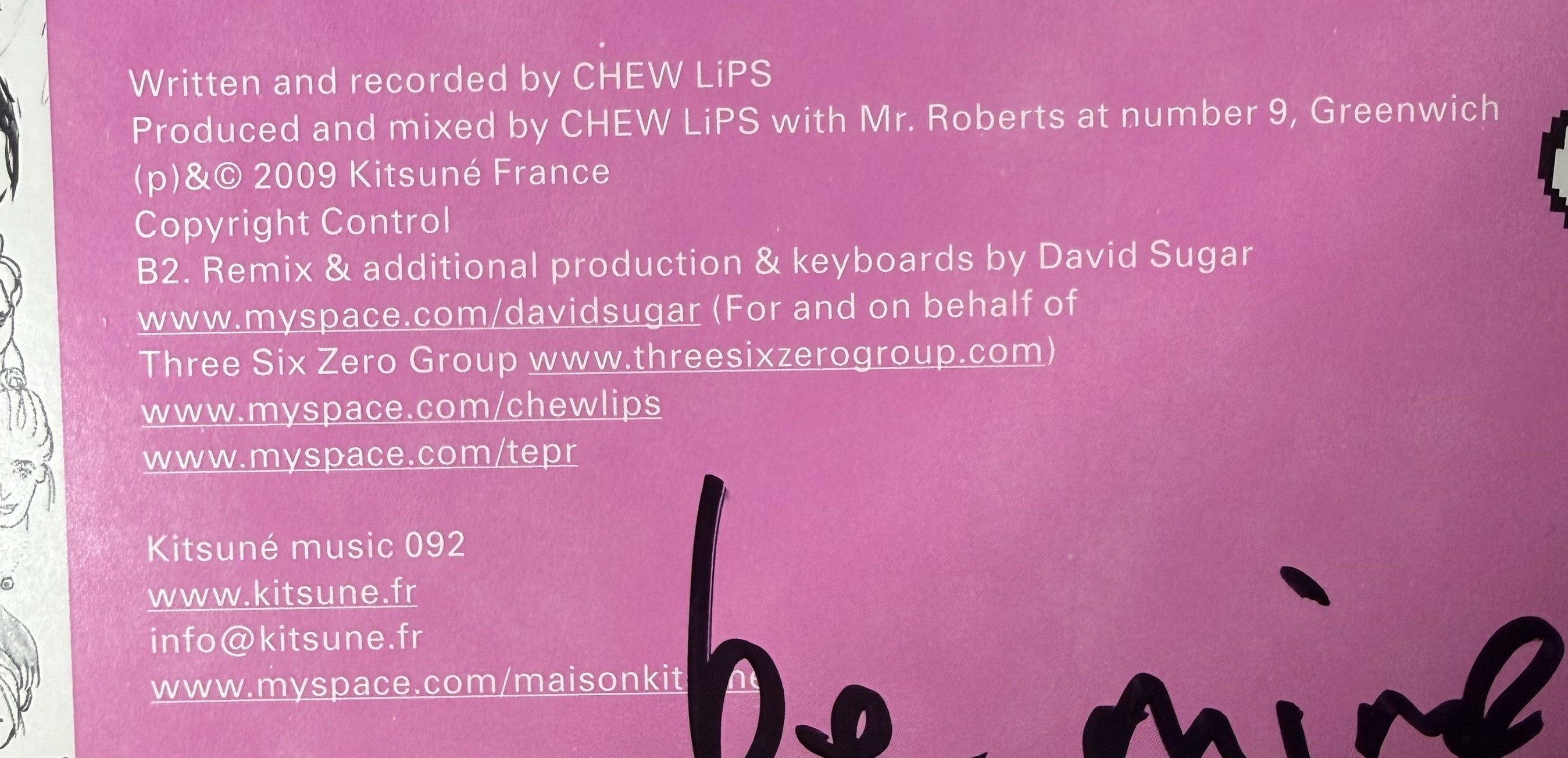 AUTOGRAPHED CHEW LiPS - Solo 2009 12" French Import SVG+