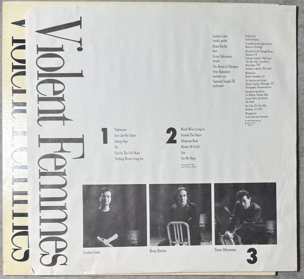 Violent Femmes - 3 - 1988 US 1st Press PROMO Copy (Allied) VG+/VG+