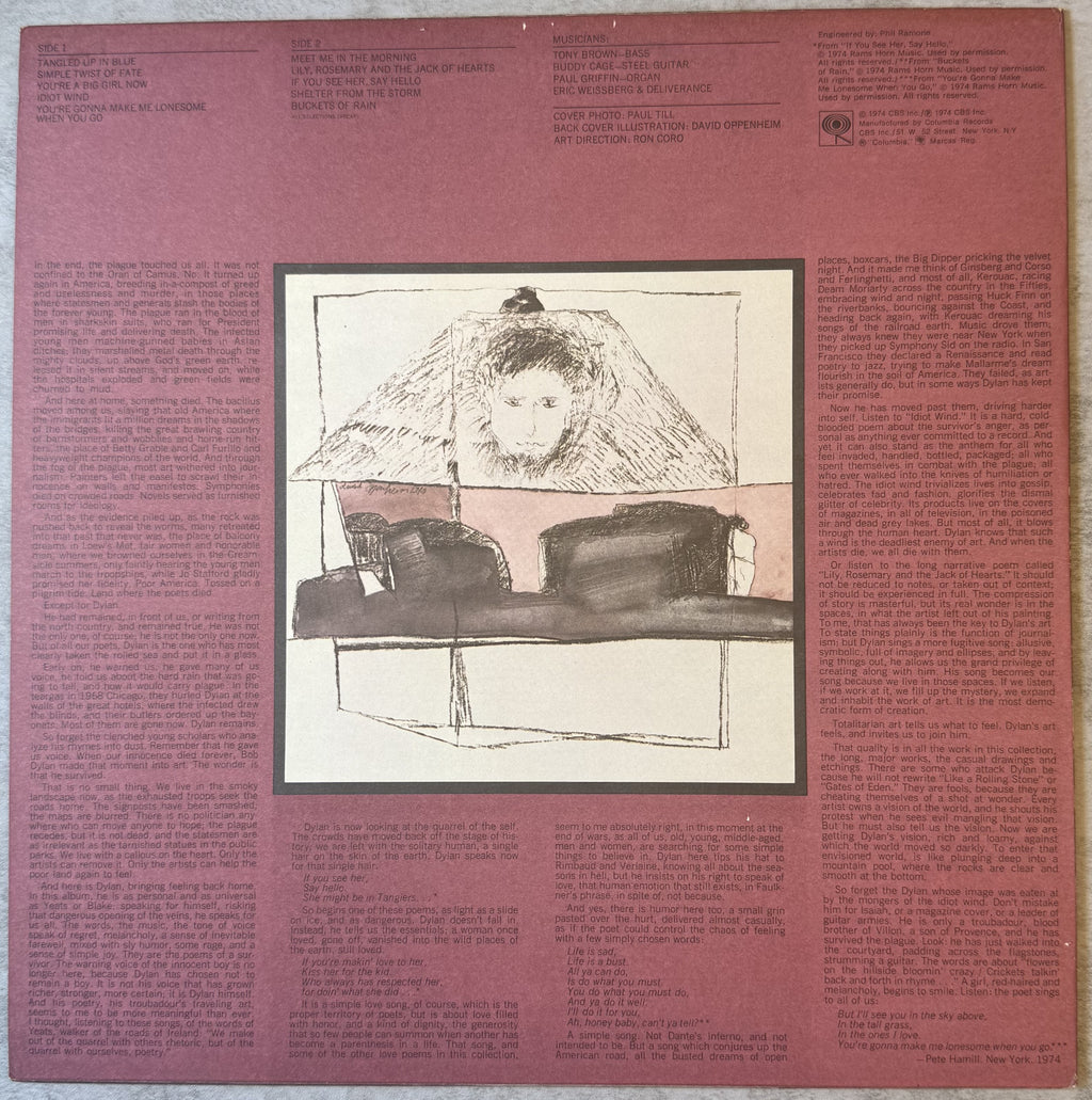 Bob Dylan - Blood On The Tracks - 1975 US 1st Press (Black Liner Notes) VG+/VG+