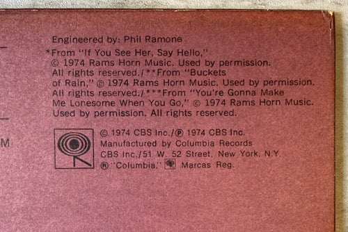 Bob Dylan - Blood On The Tracks - 1975 US 1st Press (Black Liner Notes) VG+/VG+