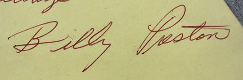 AUTOGRAPH - Billy Preston (also Ricky Brook on reverse) - Beatles & Rock 'N' Roll Memorabilia