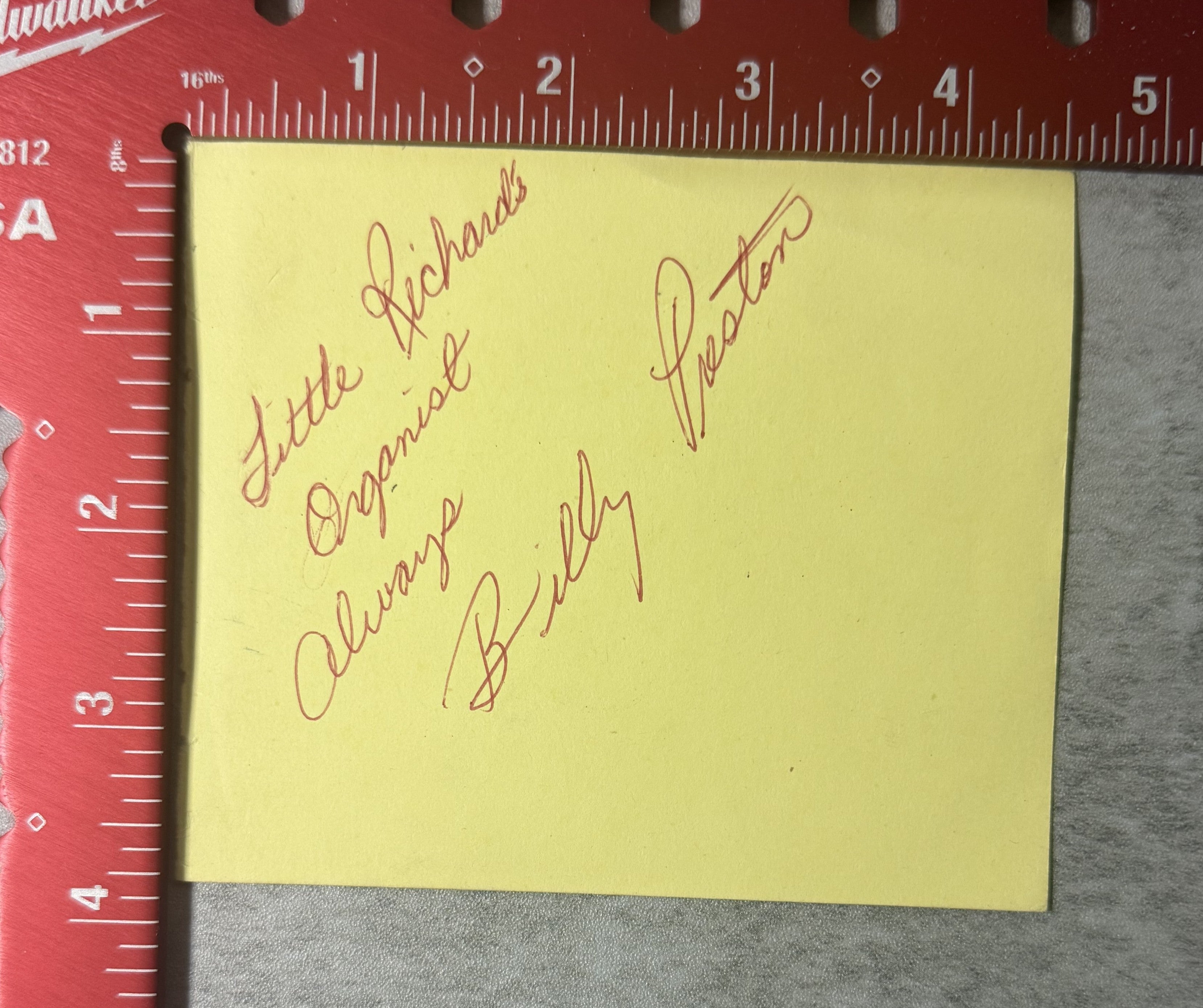 AUTOGRAPH - Billy Preston (also Ricky Brook on reverse) - Beatles & Rock 'N' Roll Memorabilia