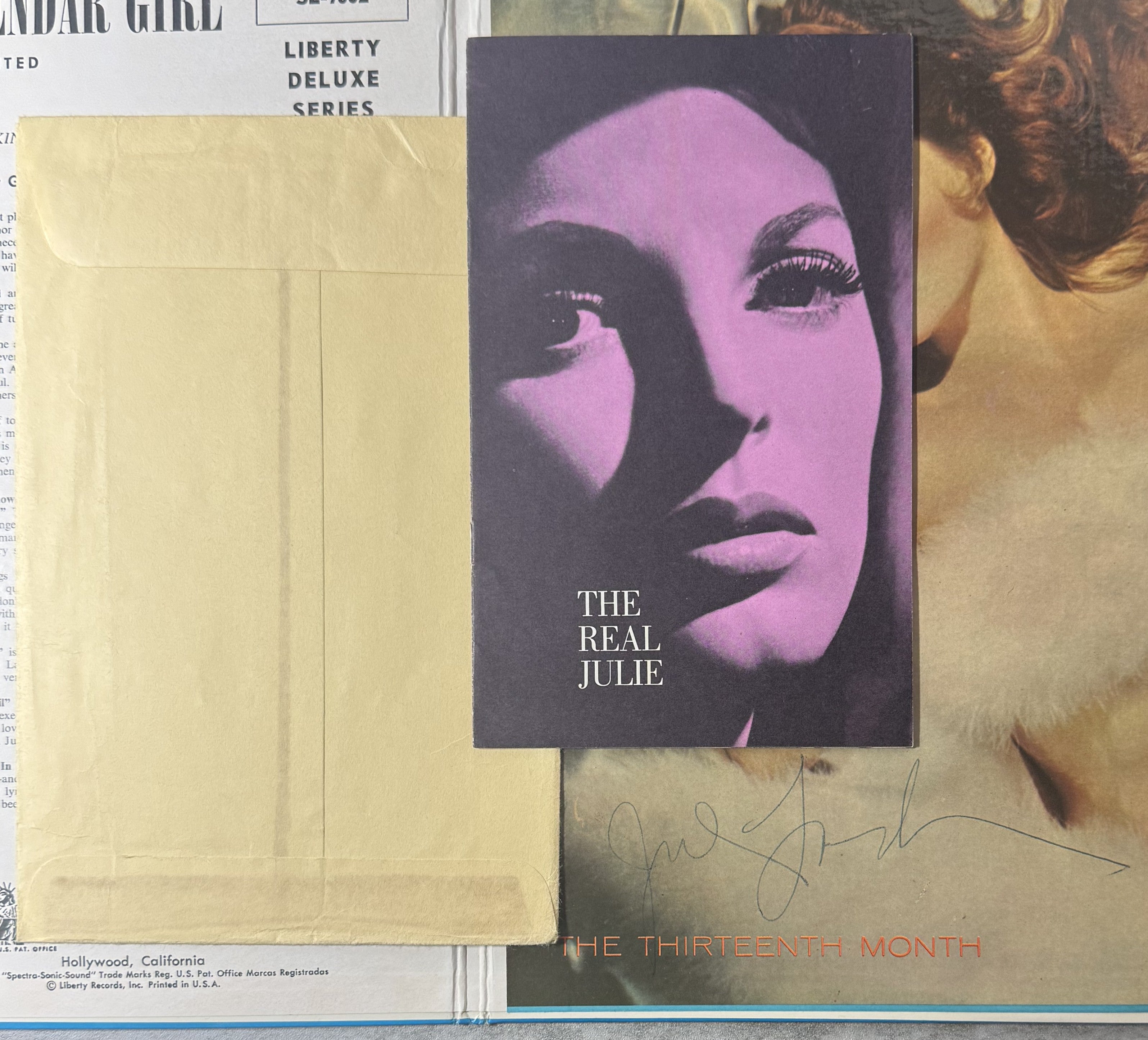 AUTOGRAPHED Julie London - Calendar Girl 1956 US 1st Press VG+/VG+