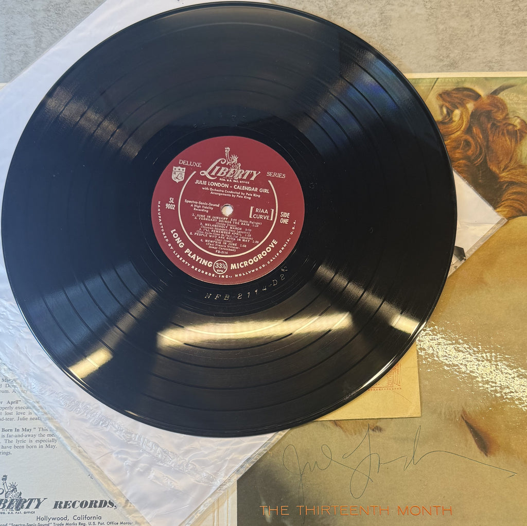 AUTOGRAPHED Julie London - Calendar Girl 1956 US 1st Press VG+/VG+