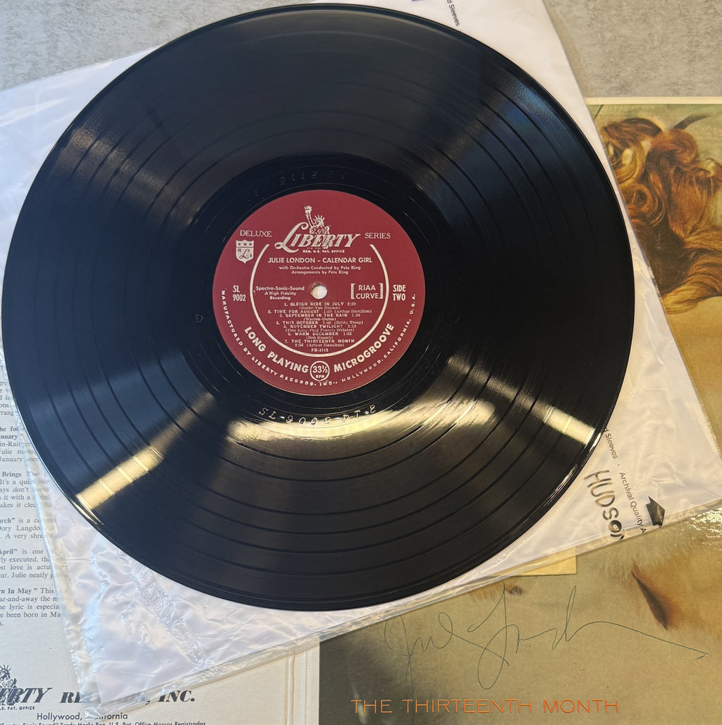 AUTOGRAPHED Julie London - Calendar Girl 1956 US 1st Press VG+/VG+