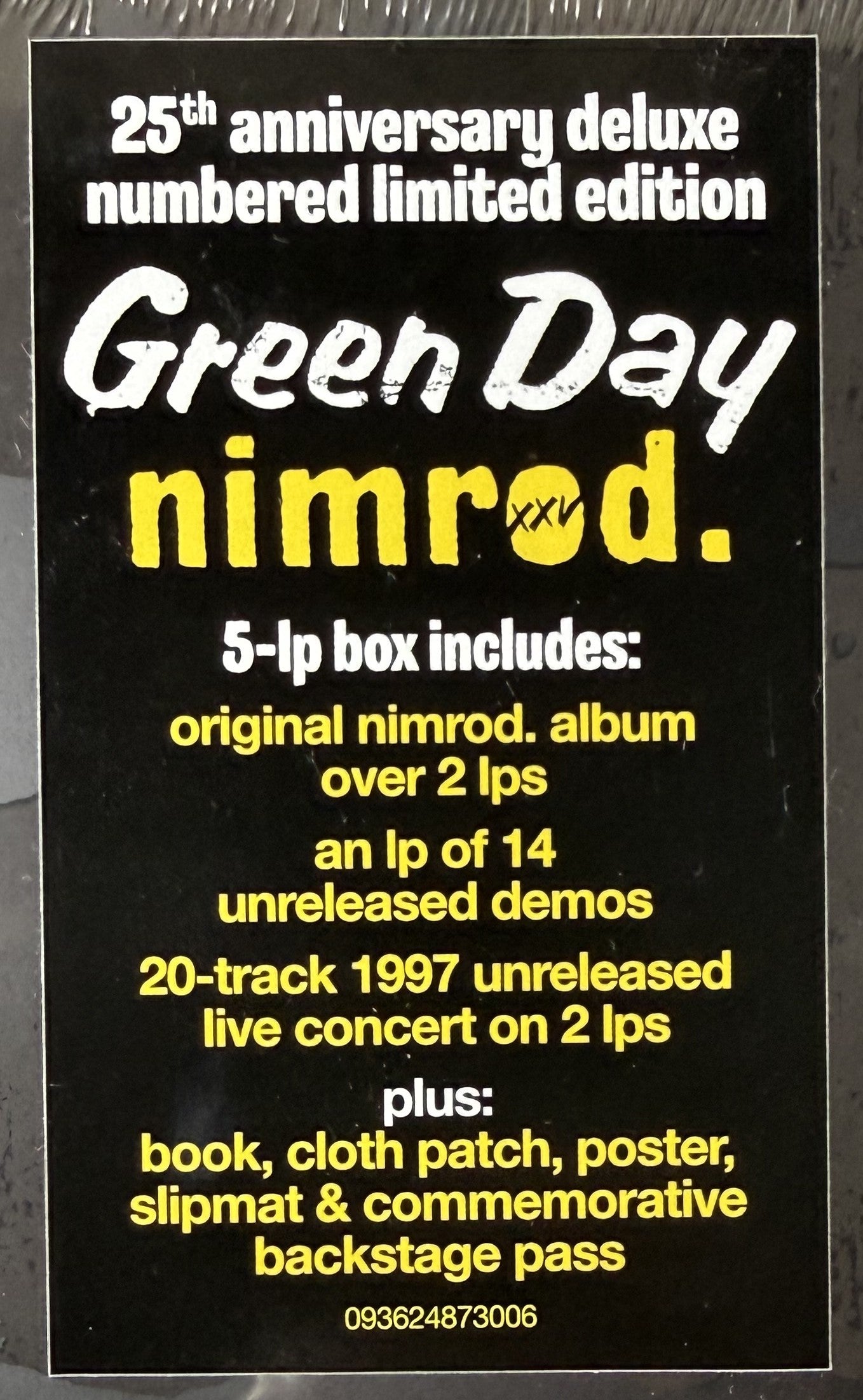 Green Day - Nimrod. XXV Box Set SEALED/NM #16,971 25th Anniv Ltd Edtn Black Vinyl