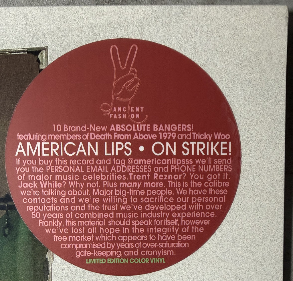 RARE PUNK American Lips - On Strike! SEALED/NM 2025 Ltd Edtn (100 copies) Clear Vinyl