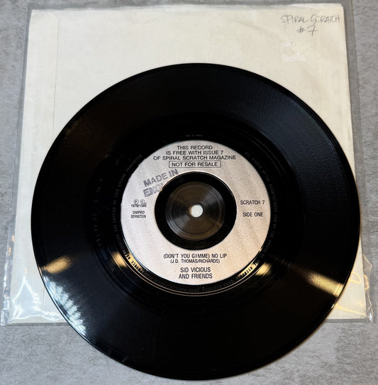 Sid Vicous And Friends - No Lip b/w Steppin' Stone - 1989 PROMO from Spiral Scratch Mag VG+