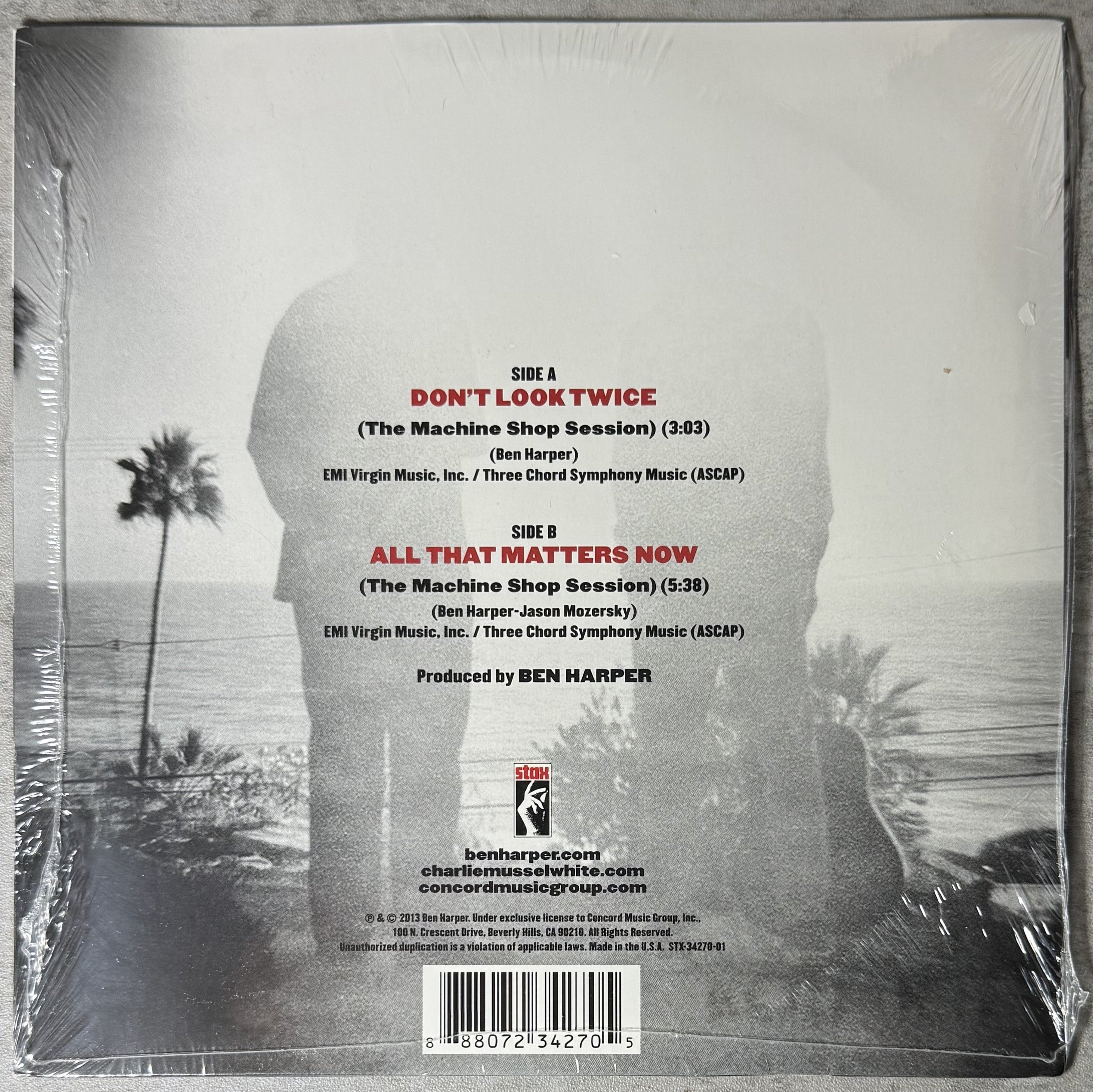 Ben Harper w/ Charlie Musselwhite - Don't Look Twice 7" Single SEALED/NM 2013