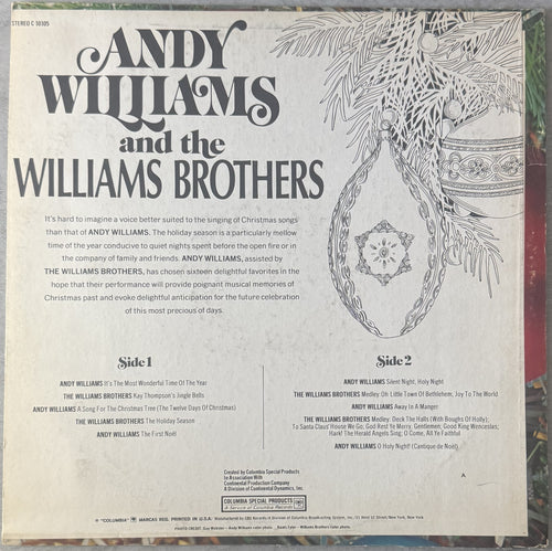 Christmas w Andy Williams & The Williams Bros - 1971 TH 1st Press