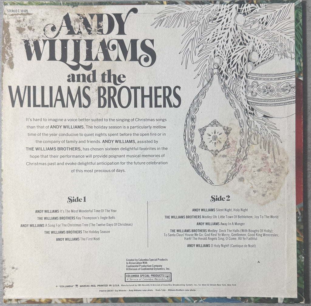 Christmas w Andy Williams & The Williams Bros - 1971 TH 1st Press