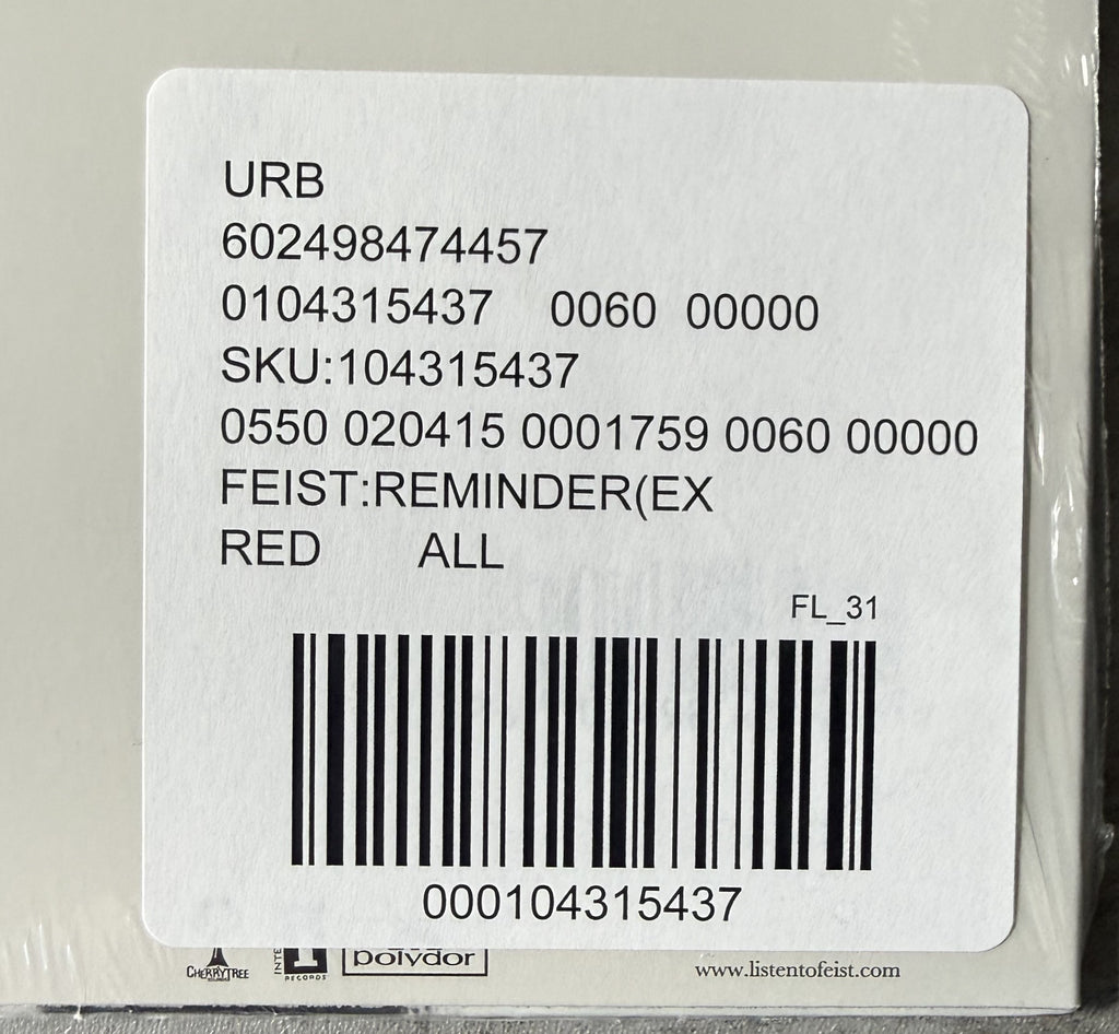 Feist - The Reminder 2025 NEW/SEALED UO Exclusive Ltd Edtn Red Vinyl NM/VG+