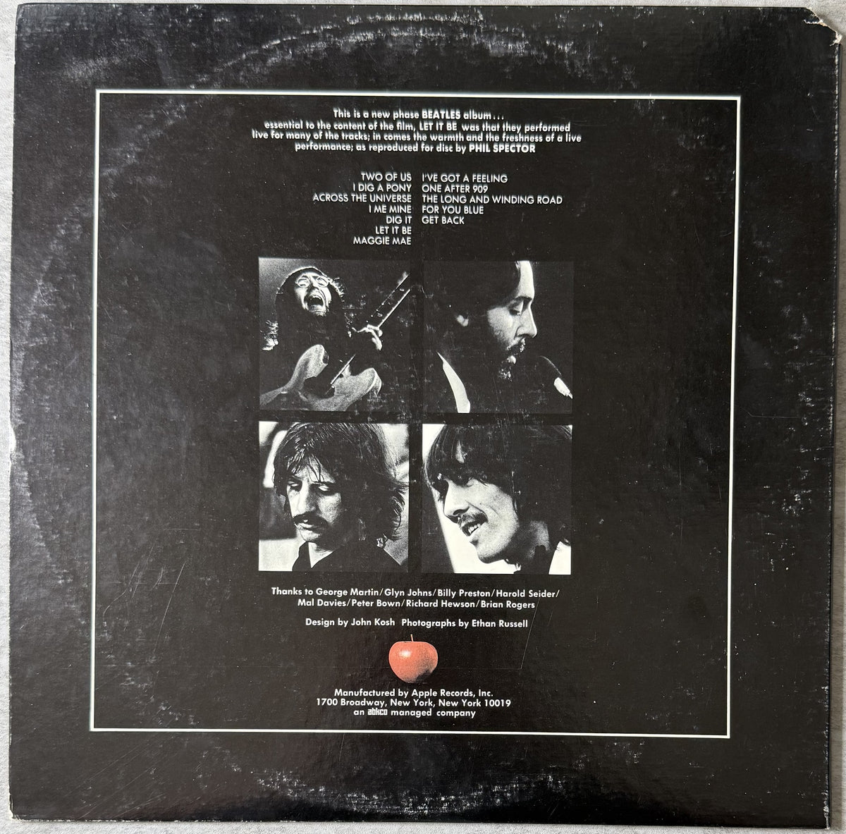 The Beatles - Let It Be 1970 US First Press VG+/VG+