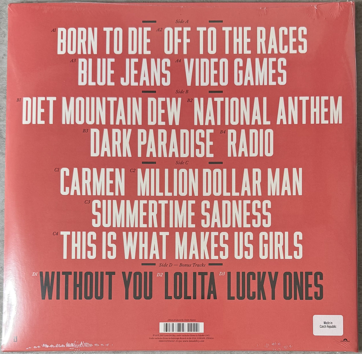 Lana Del Rey - Born To Die 2025 Deluxe Edtn SEALED/NM 2xLP Repress