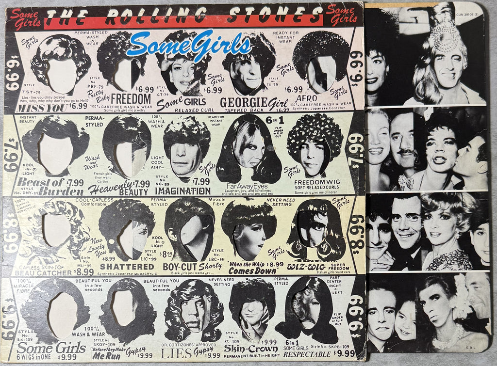 The Rolling Stones - Some Girls 1978 UK 1st Press TJ Cut w Celebrity Face insert G/VG