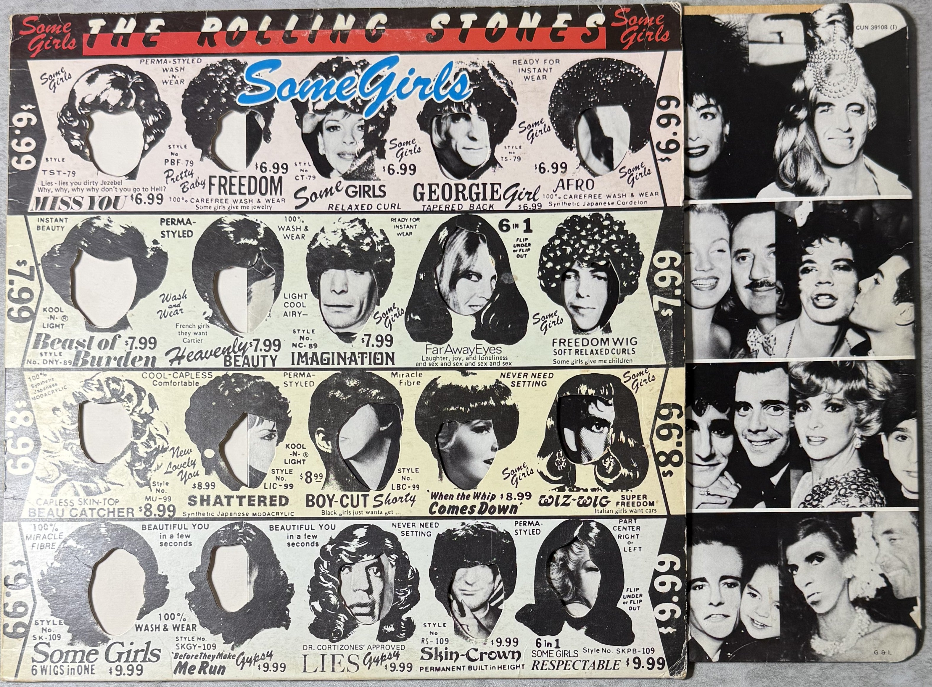 The Rolling Stones - Some Girls 1978 UK 1st Press TJ Cut w Celebrity Face insert G/VG