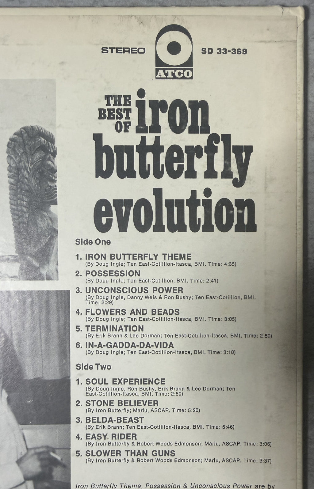 The Best of Iron Butterfly Evolution - 1971 US 1st Press Club Edtn VG/VG+ Stereo