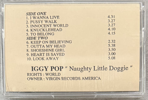 Iggy Pop - Naughty Little Doggie Post-Production Advance/Promo Cassette 1995 UK VG+