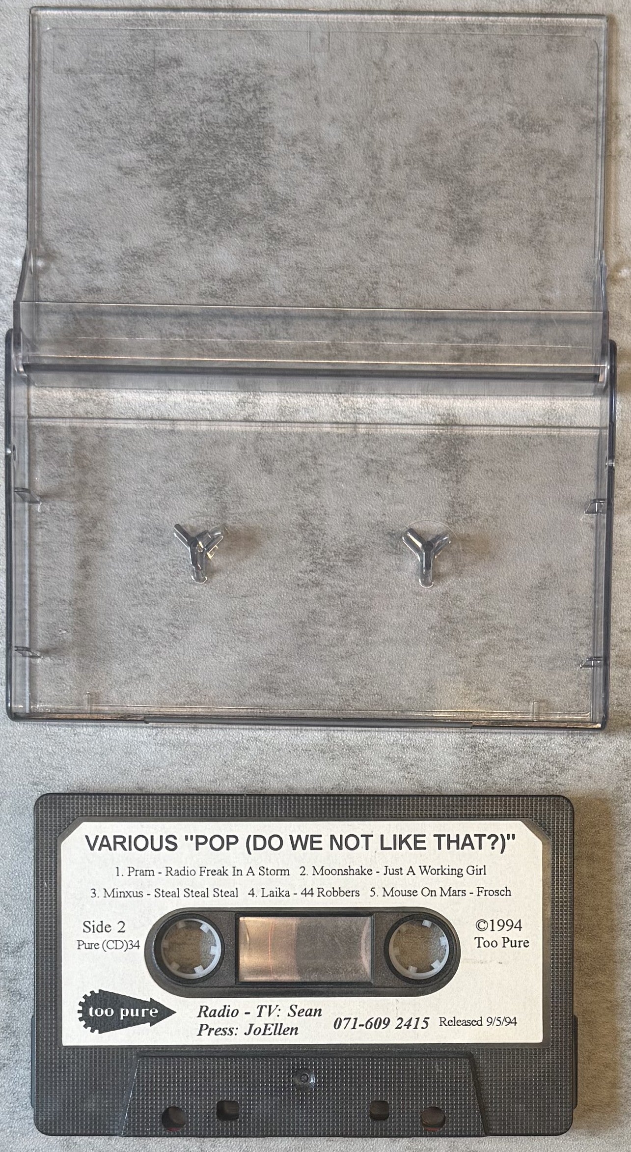 Pop (Do We Not Like That?) - Too Pure 34 - 1994 UK Comp Cassette VG+ (PJ Harvey, Stereolab, Seefeel, Pram, Laika)