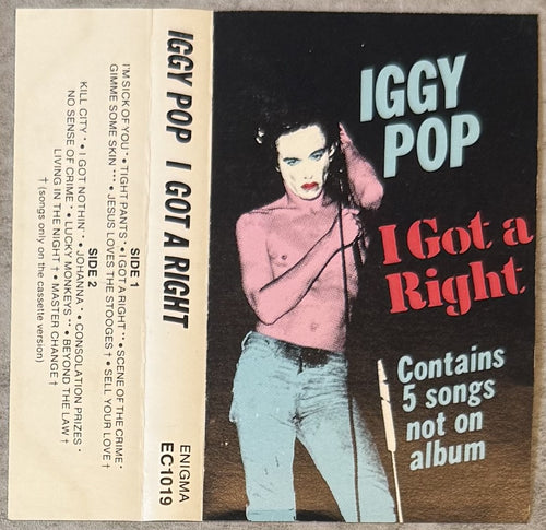 RARE Iggy Pop - I Got A Right 1983 US Special Edtn Cassette VG+