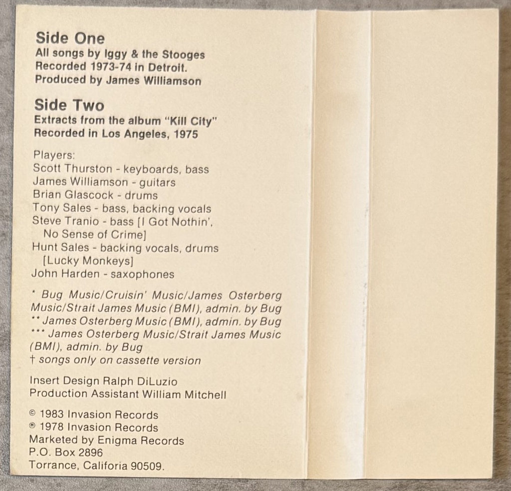 RARE Iggy Pop - I Got A Right 1983 US Special Edtn Cassette VG+