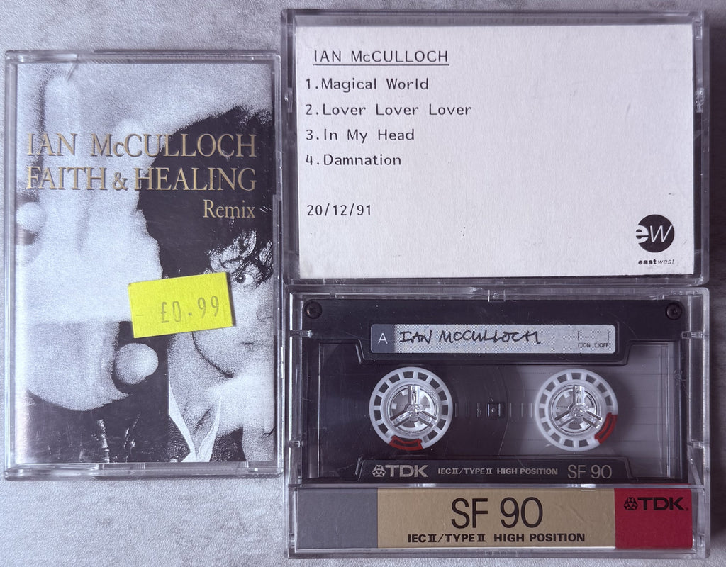 Ian McCullough - Faith & Healing + 2 bootleg cassettes 1989-91 UK Imports VG+