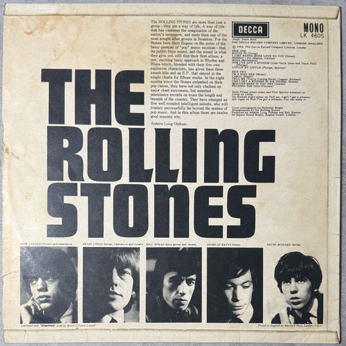 The Rolling Stones s/t 1964 UK 2nd Press "A1Z" Mono LK.4605 VG/VG