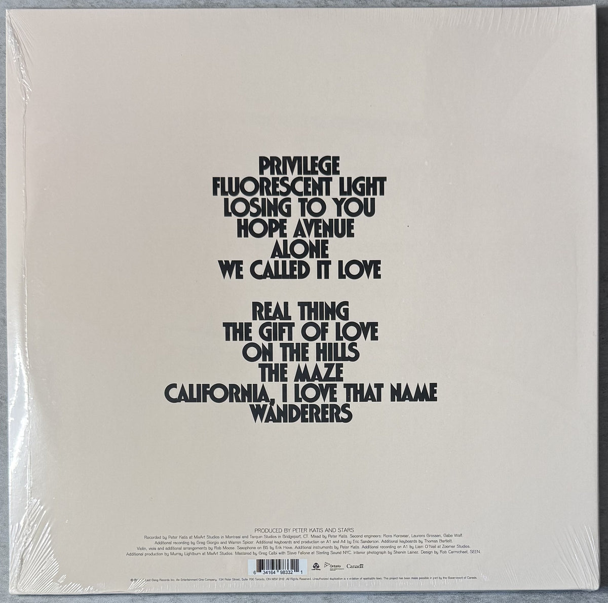 Stars - There Is No Love In Fluorescent Light 2017 Sealed New 140g black vinyl