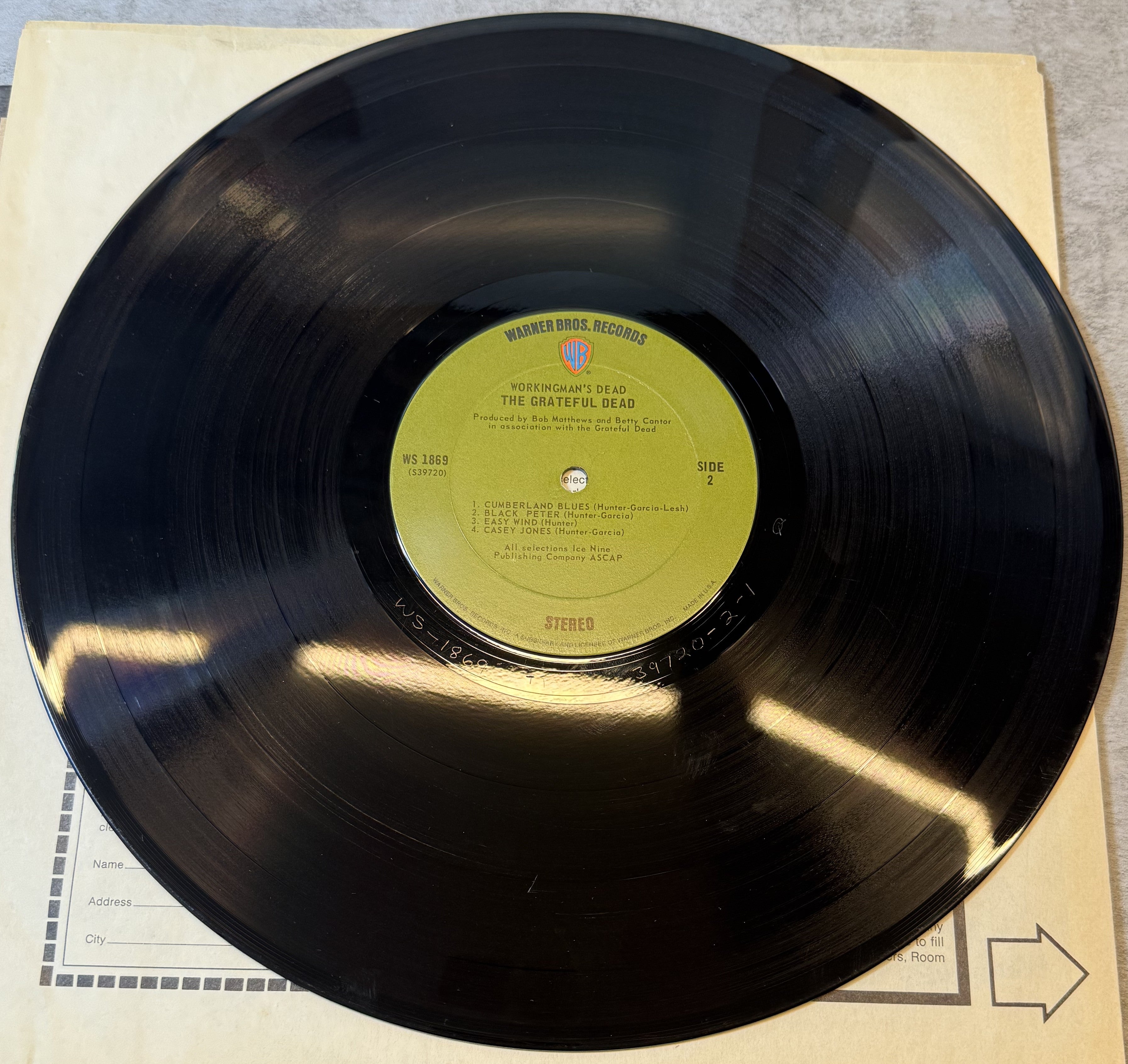 Grateful Dead - Workingman's Dead 1970 US 1st Press VG/VG+