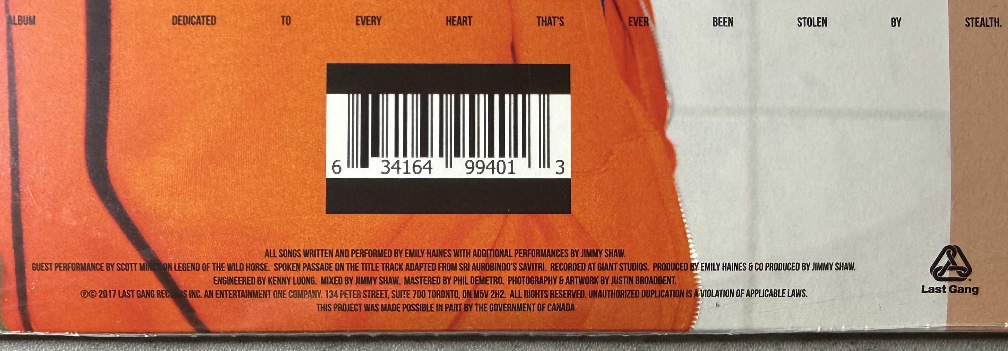 Emily Haines & The Soft Skeleton - Choir Of The Mind SEALED/NM 2017 Canadian Import Orange 140g Vinyl