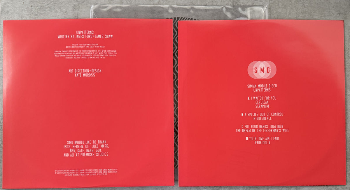 Simian Mobile Disco - Unpatterns 2012 European Import 180g Vinyl VG+