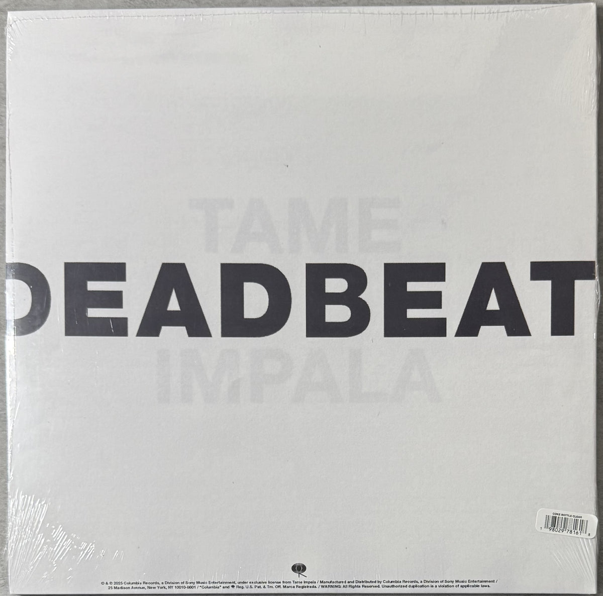 Tame Impala - Deadbeat 2025 Sealed New Coke Bottle Clear (Indie Exclusive)