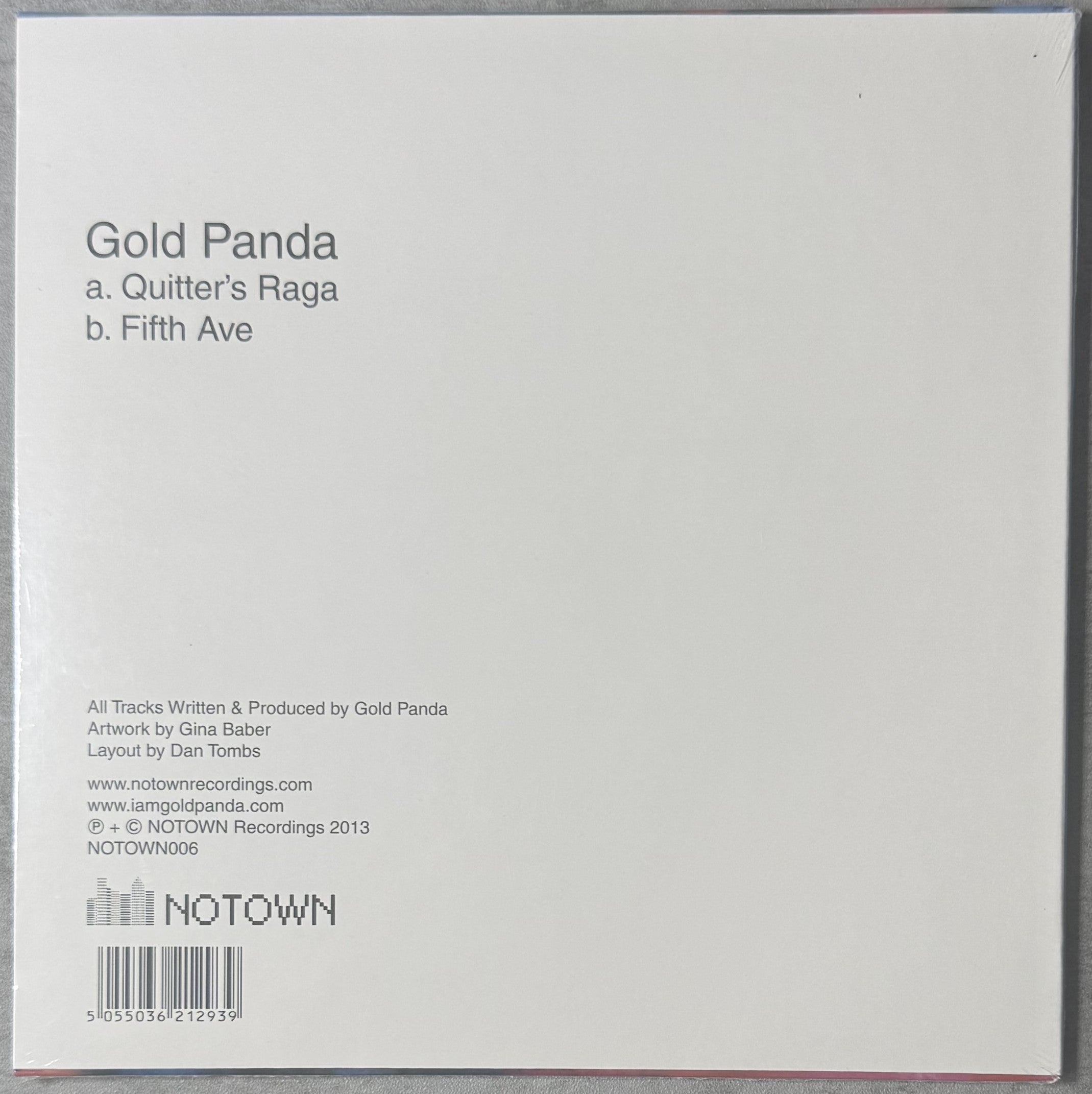Gold Panda - Quitter's Raga SEALED/NM 7" 2013 UK Ltd Edtn (600) Heavy Vinyl