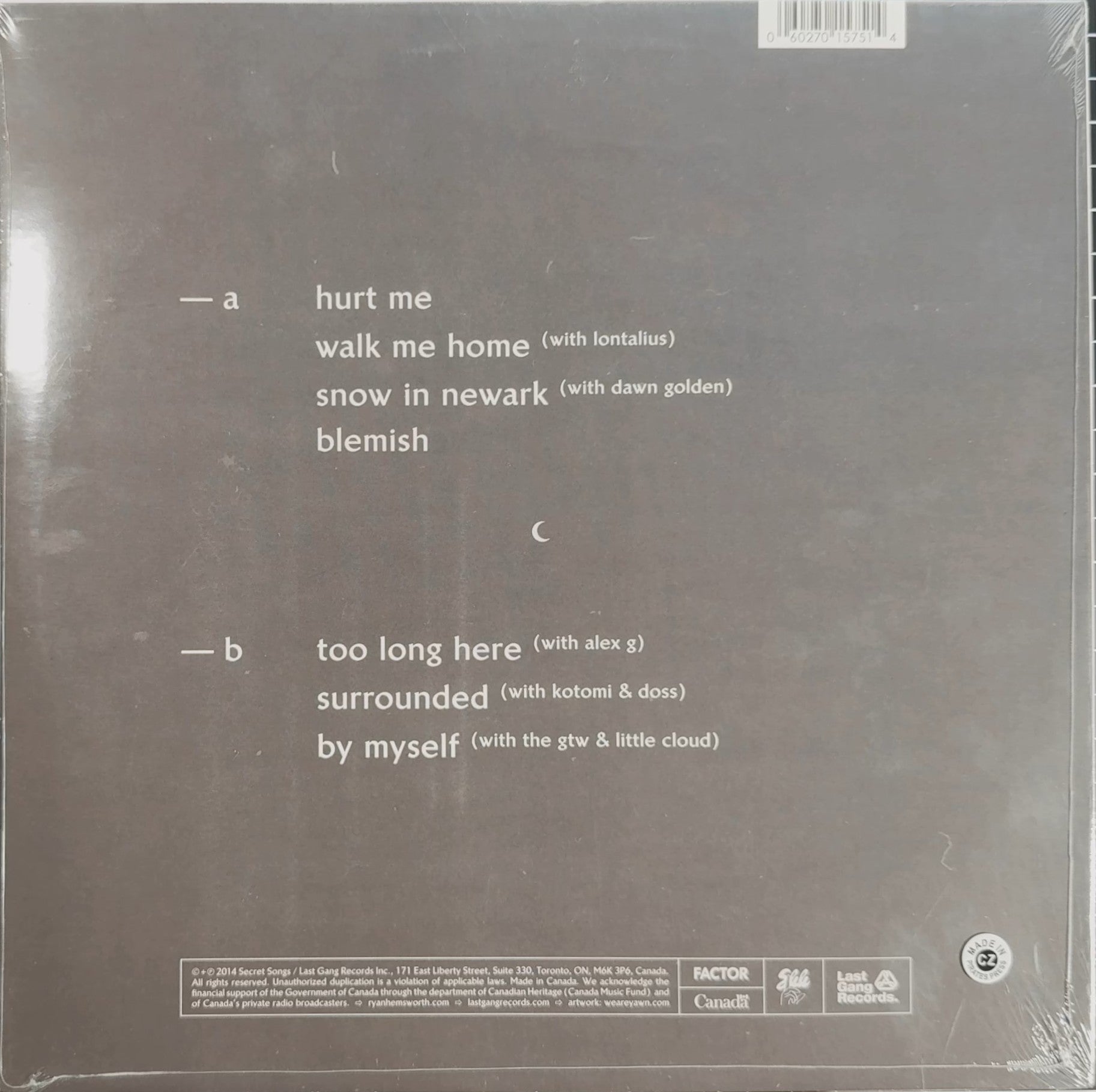 Ryan Hemsworth - Alone For The First Time SEALED/NM Ltd Edtn (1,000) Import White/Black