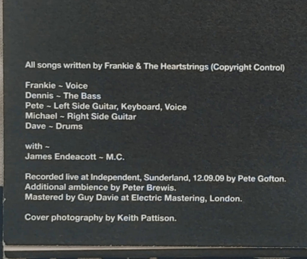 Frankie & The Heartstrings 12.09.09 UK Ltd Edtn (500) 10" EP VG+/NM