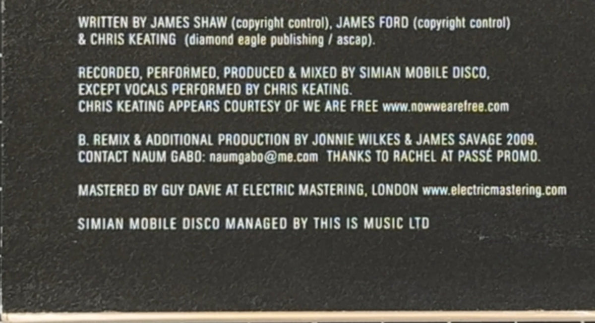 Simian Mobile Disco - Audacity Of Huge (2 Versions Available)