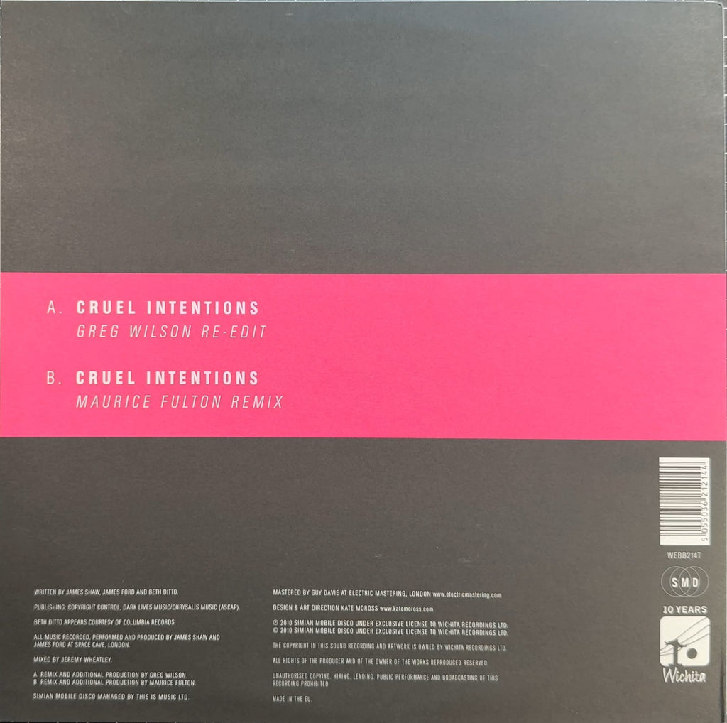 Simian Mobile Disco - Cruel Intentions 2010 UK 12" Single VG+ - 3 Versions