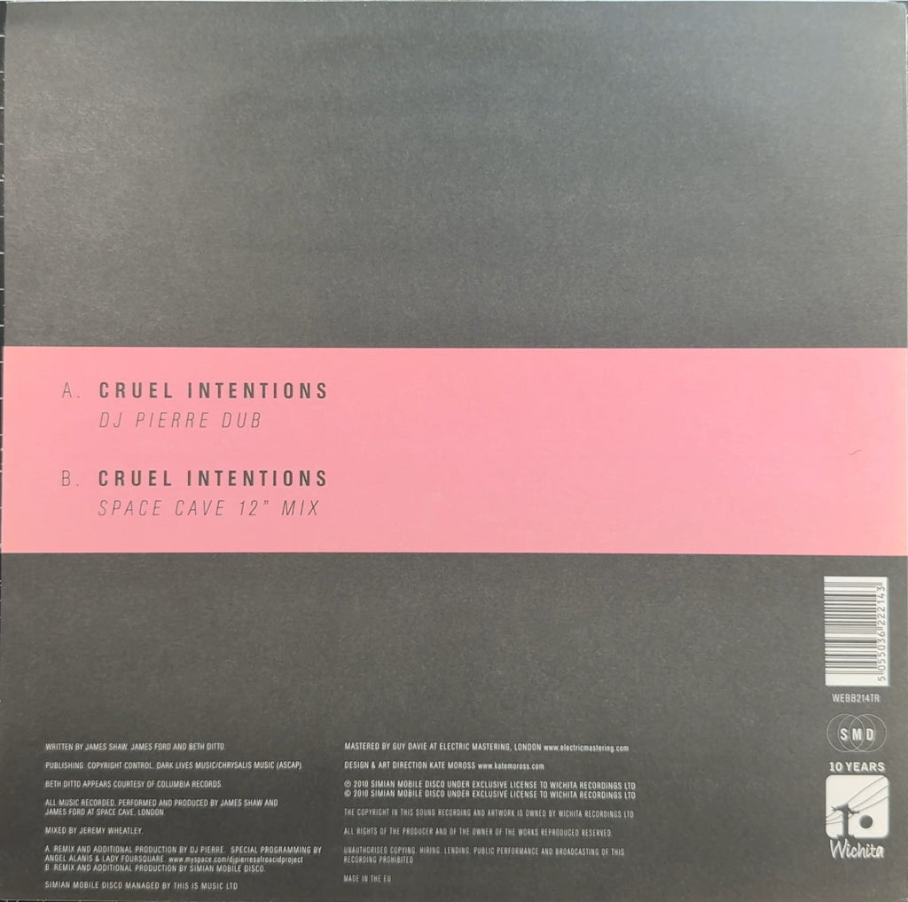 Simian Mobile Disco - Cruel Intentions 2010 UK 12" Single VG+ - 3 Versions