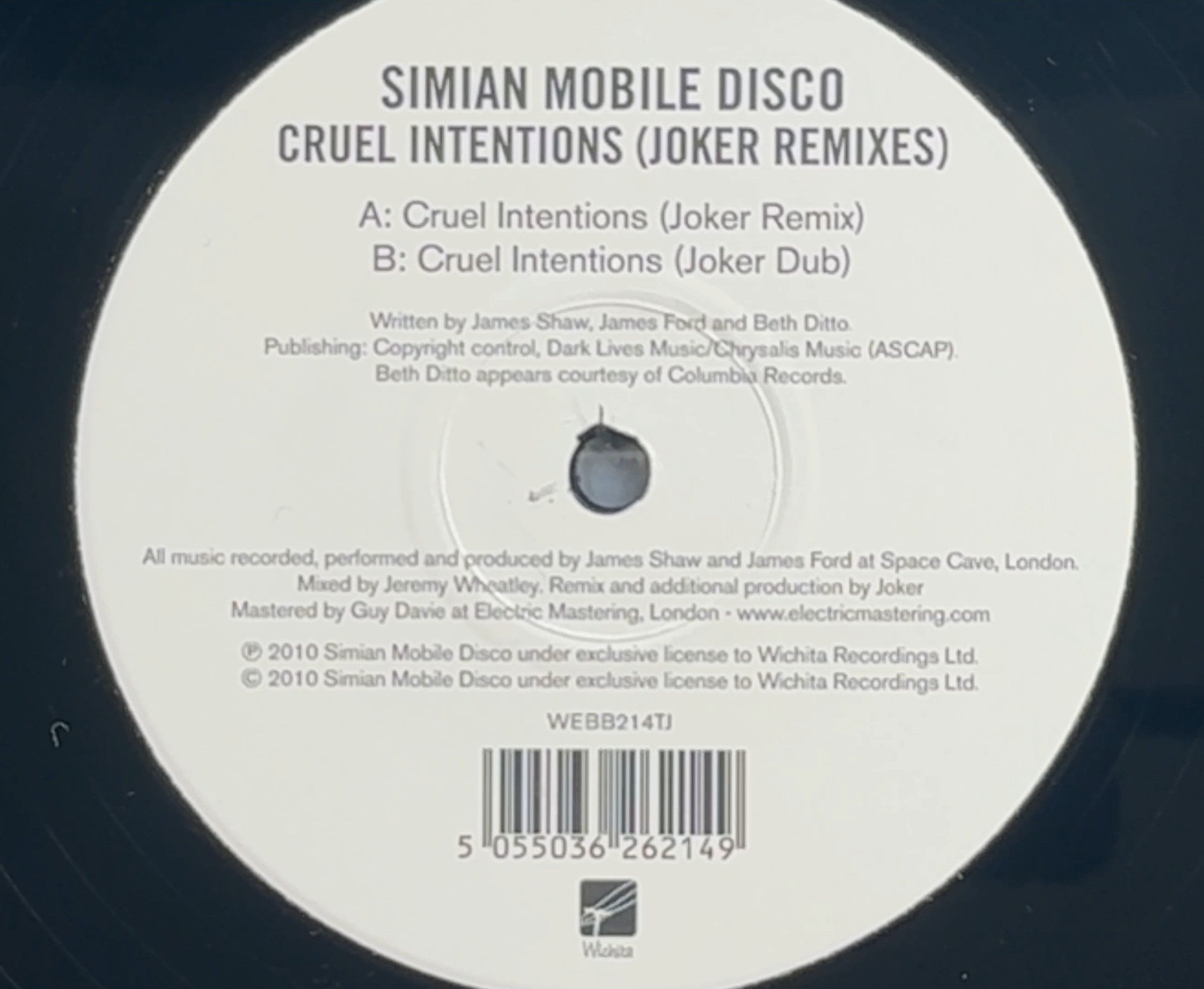 Simian Mobile Disco - Cruel Intentions 2010 UK 12" Single VG+ - 3 Versions