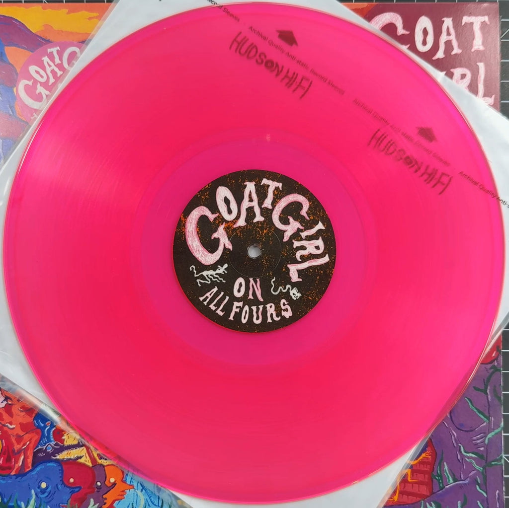 AUTOGRAPH Goat Girl - On All Fours SIGNED Ltd Edtn Pink VG+/VG+