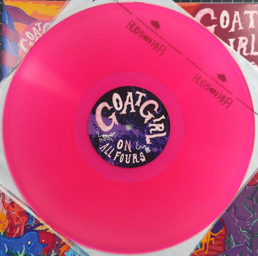 AUTOGRAPH Goat Girl - On All Fours SIGNED Ltd Edtn Pink VG+/VG+