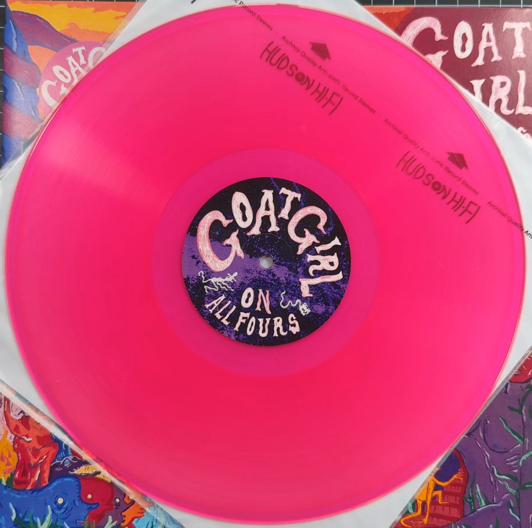 AUTOGRAPH Goat Girl - On All Fours SIGNED Ltd Edtn Pink VG+/VG+