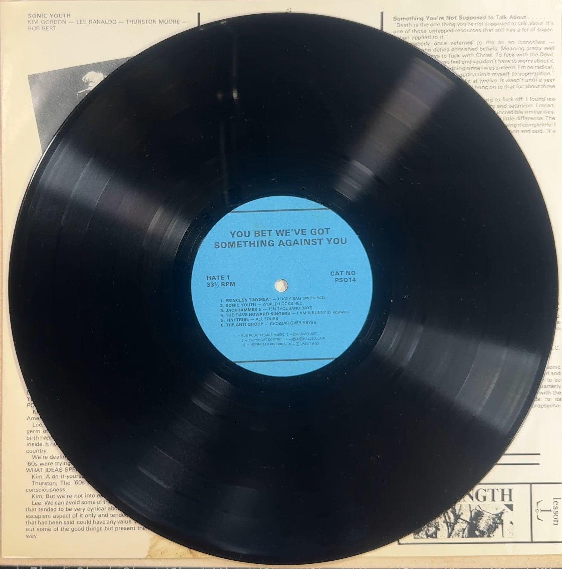 Rare 1986 UK Compilation "You Bet We've Got Something Against You" VG+ w Sonic Youth